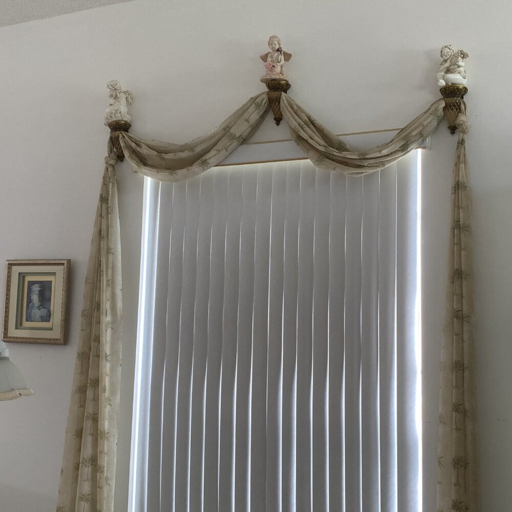 Elegant Curtain with Three Wall-Mounted Holders